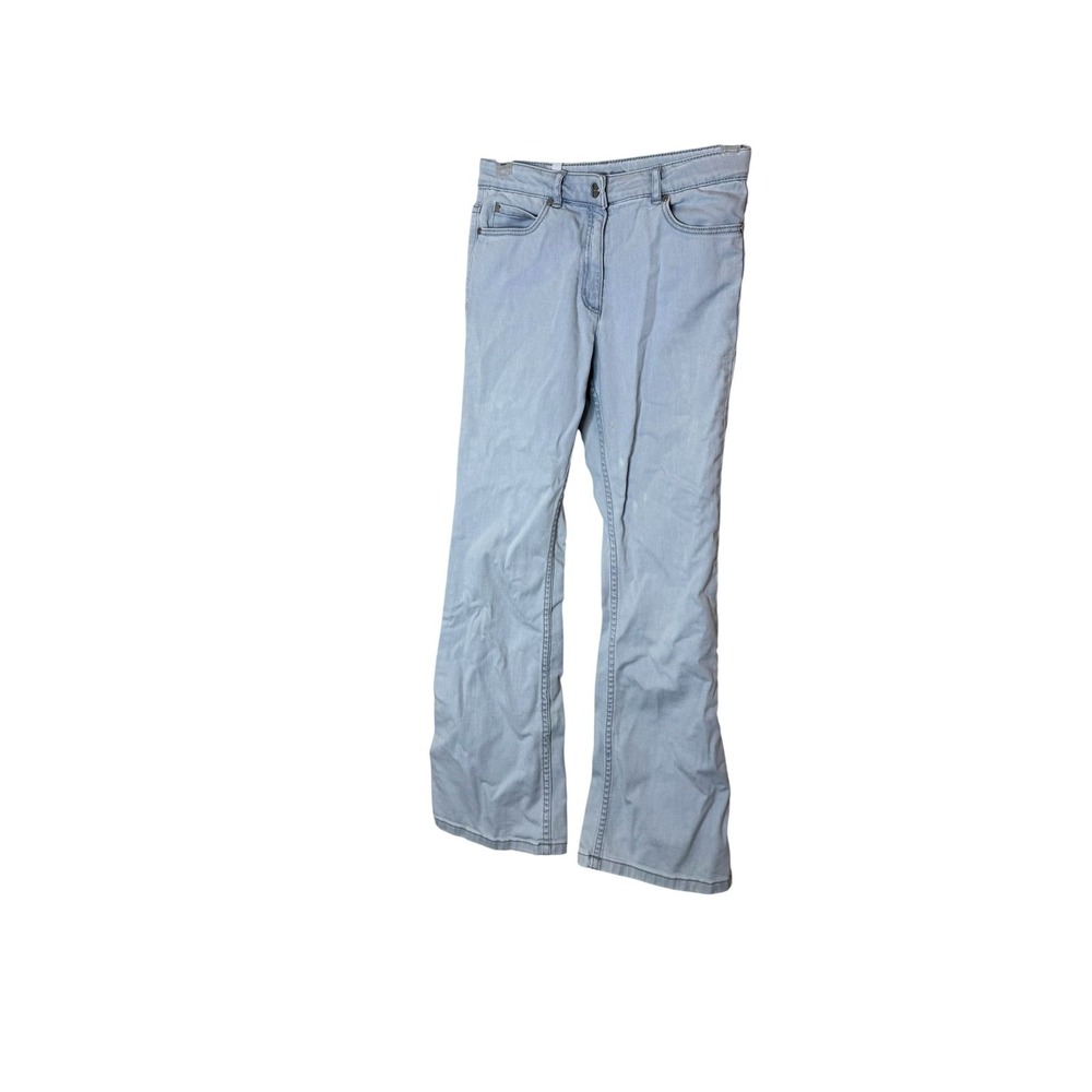 Jacadi Jeans Kids 12 Blue Flare Stretch Denim Zip Fly Light Wash Casual